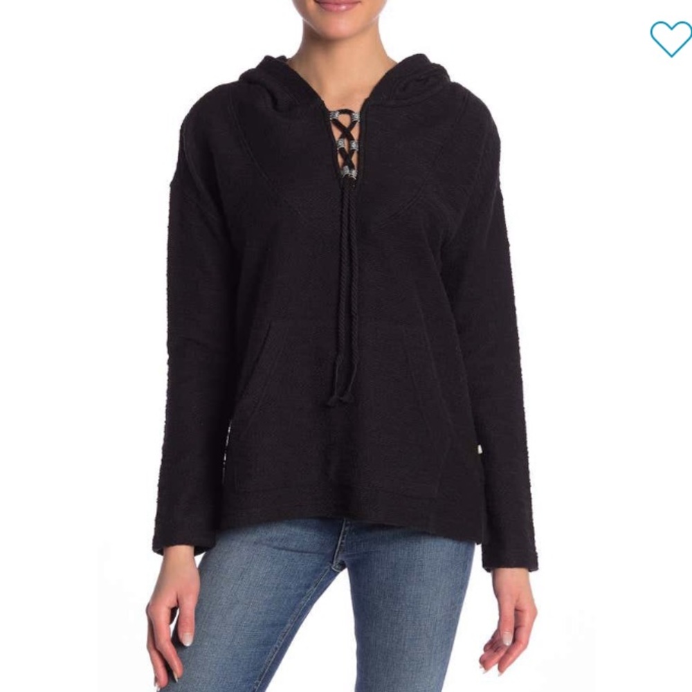 NEW ROXY Black Knit Hoodie Size XS